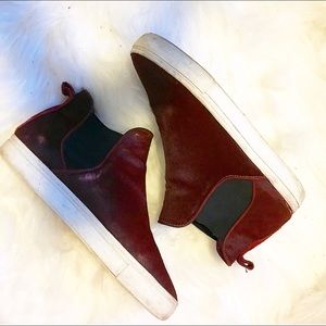 ZARA Maroon Slip on Sneakers